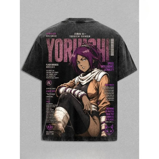 Anime BLEACH Shihouin Yoruichi Kawaii Graphic T Shirt
