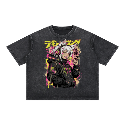 Lolli-Pop Mineral Wash Boxy Cotton T-Shirt