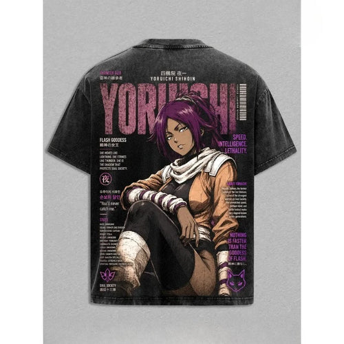 Anime BLEACH Shihouin Yoruichi Kawaii Graphic T Shirt