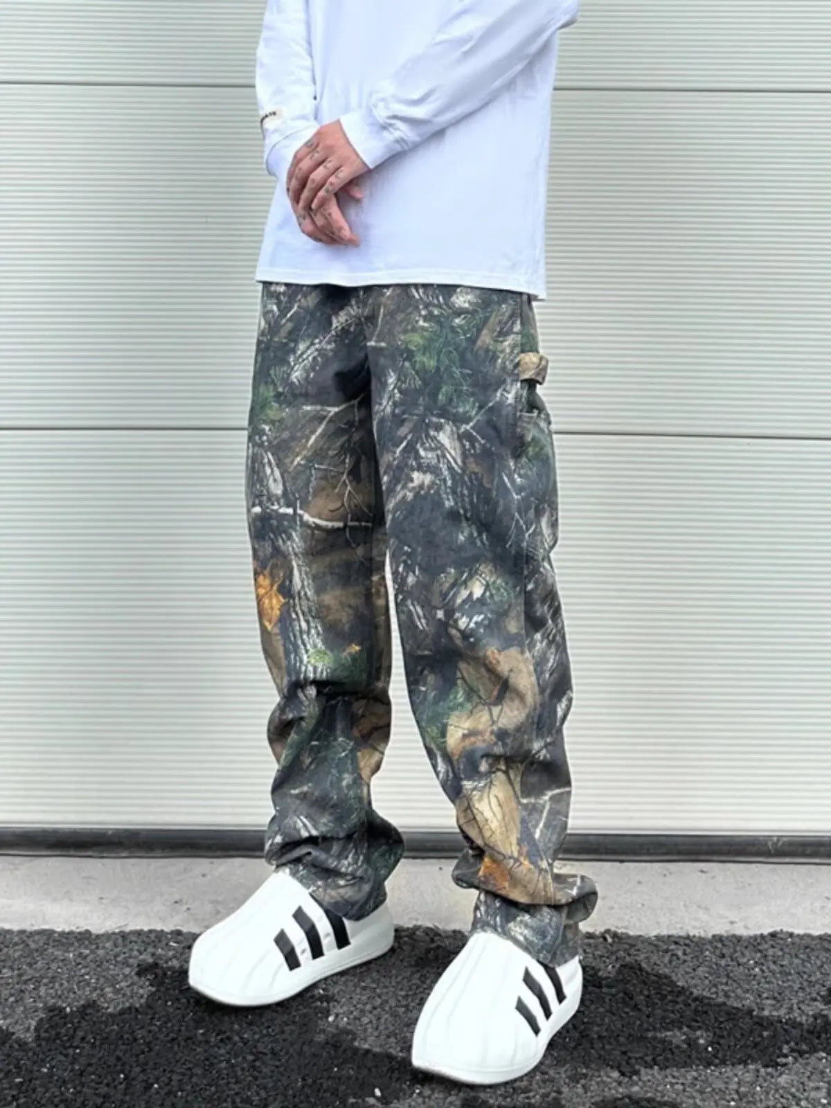 Men's Camo Wide Leg Baggy Cargo Pants