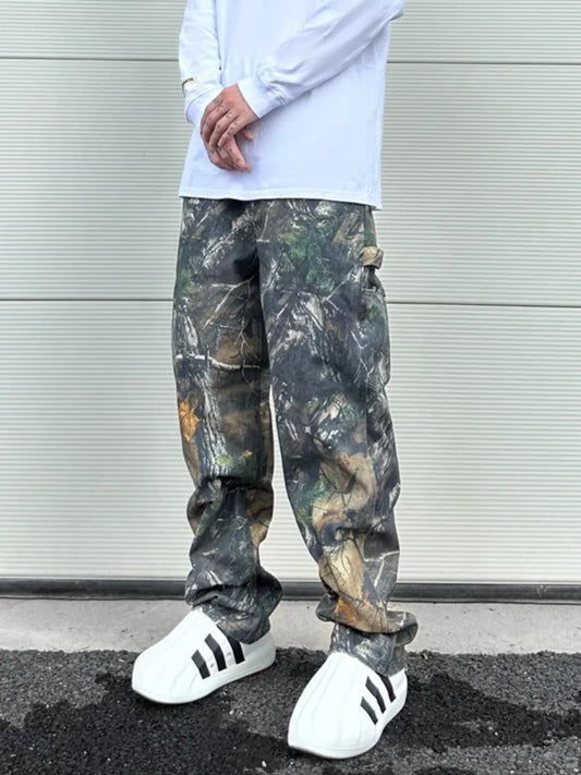 Men's Camo Wide Leg Baggy Cargo Pants