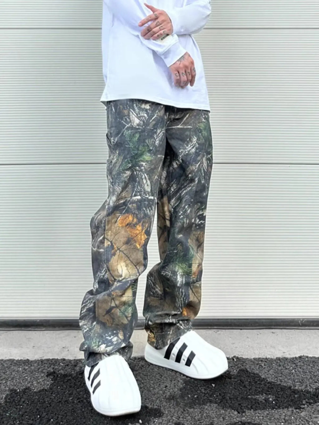 Men's Camo Wide Leg Baggy Cargo Pants