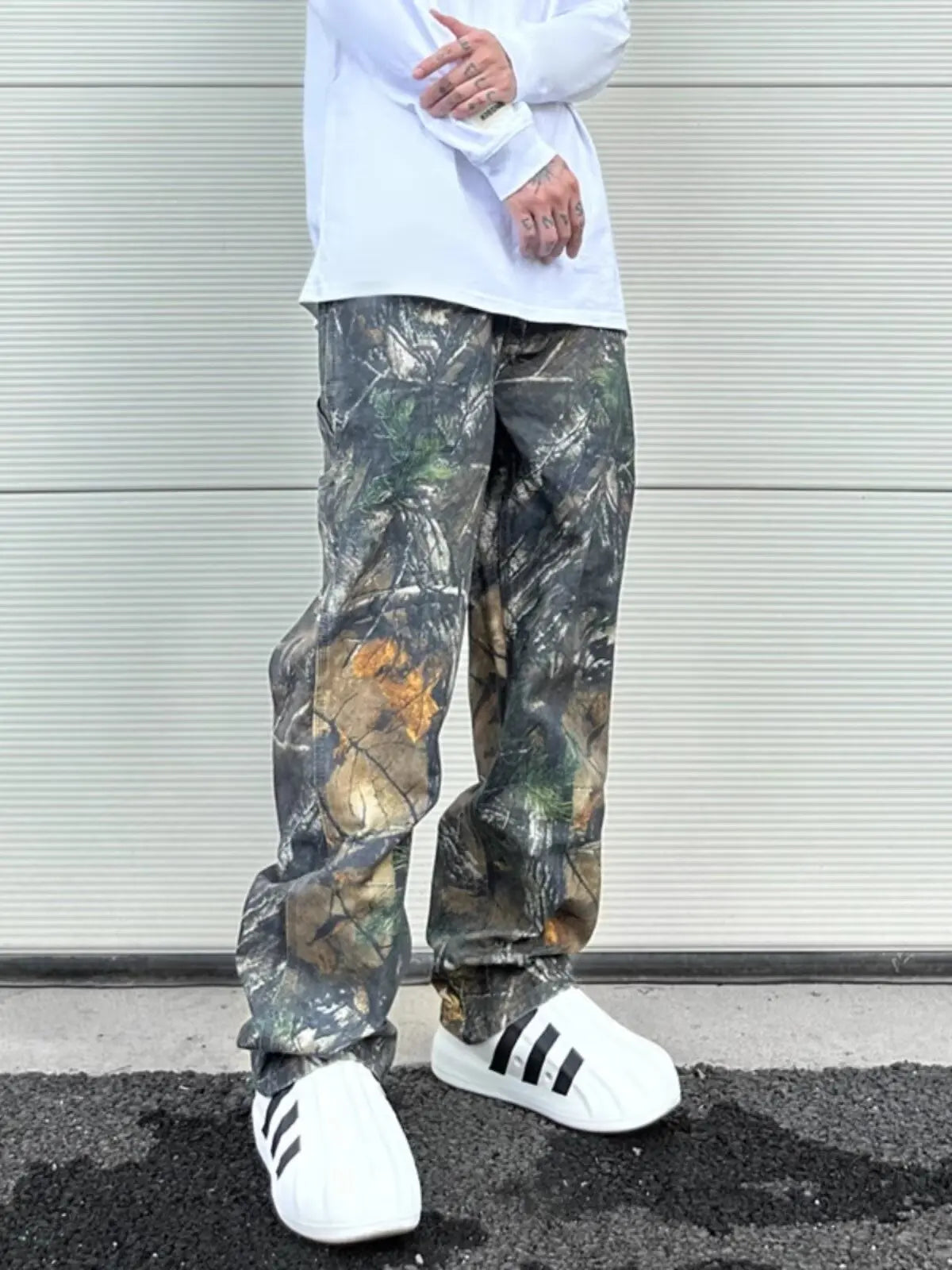Men's Camo Wide Leg Baggy Cargo Pants