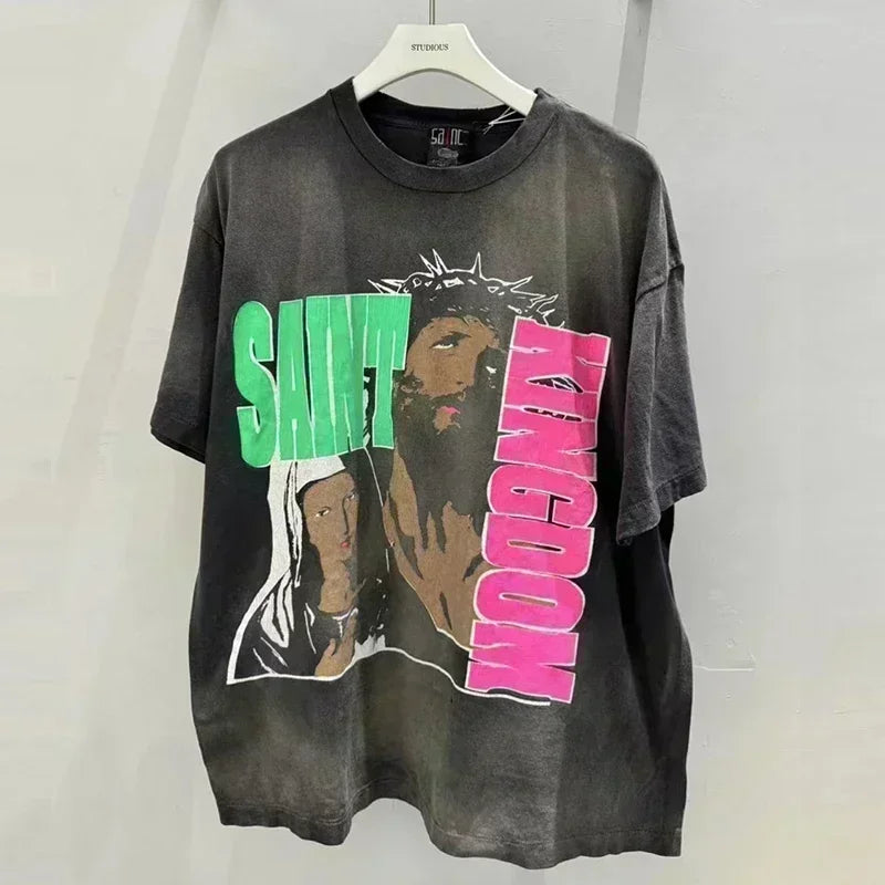 Stone Wash Distressed T-Shirt
