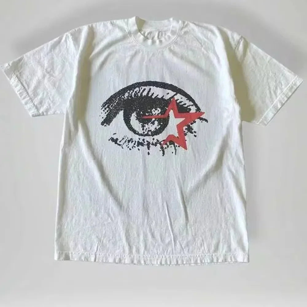 Vintage Grunge Grainy Eye Red Star Distressed