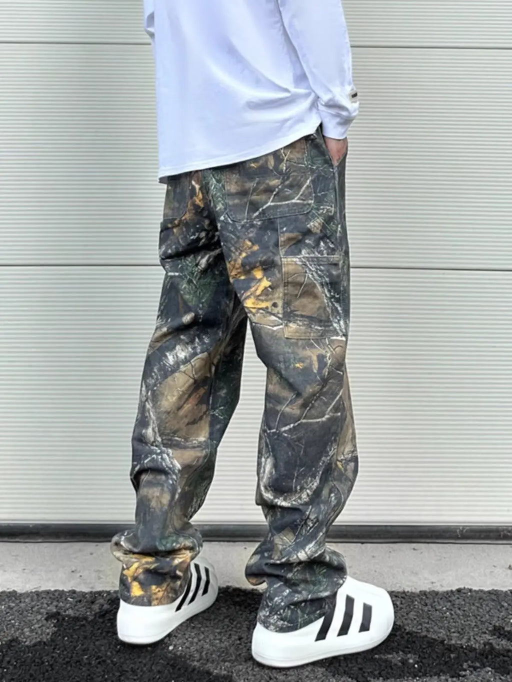 Men's Camo Wide Leg Baggy Cargo Pants