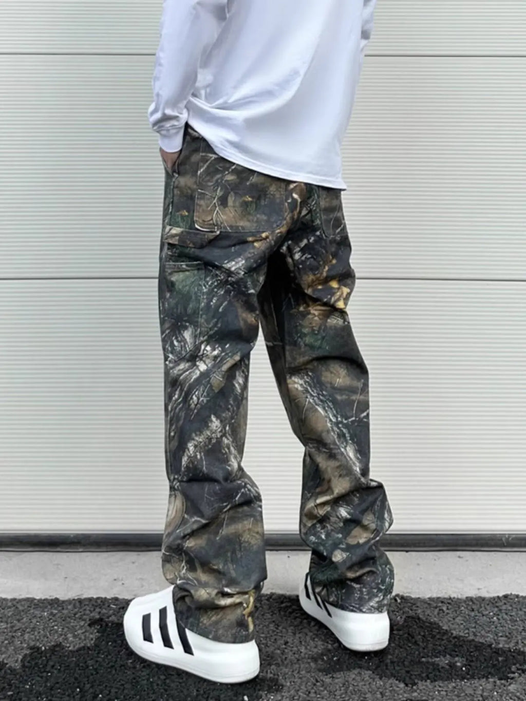 Men's Camo Wide Leg Baggy Cargo Pants